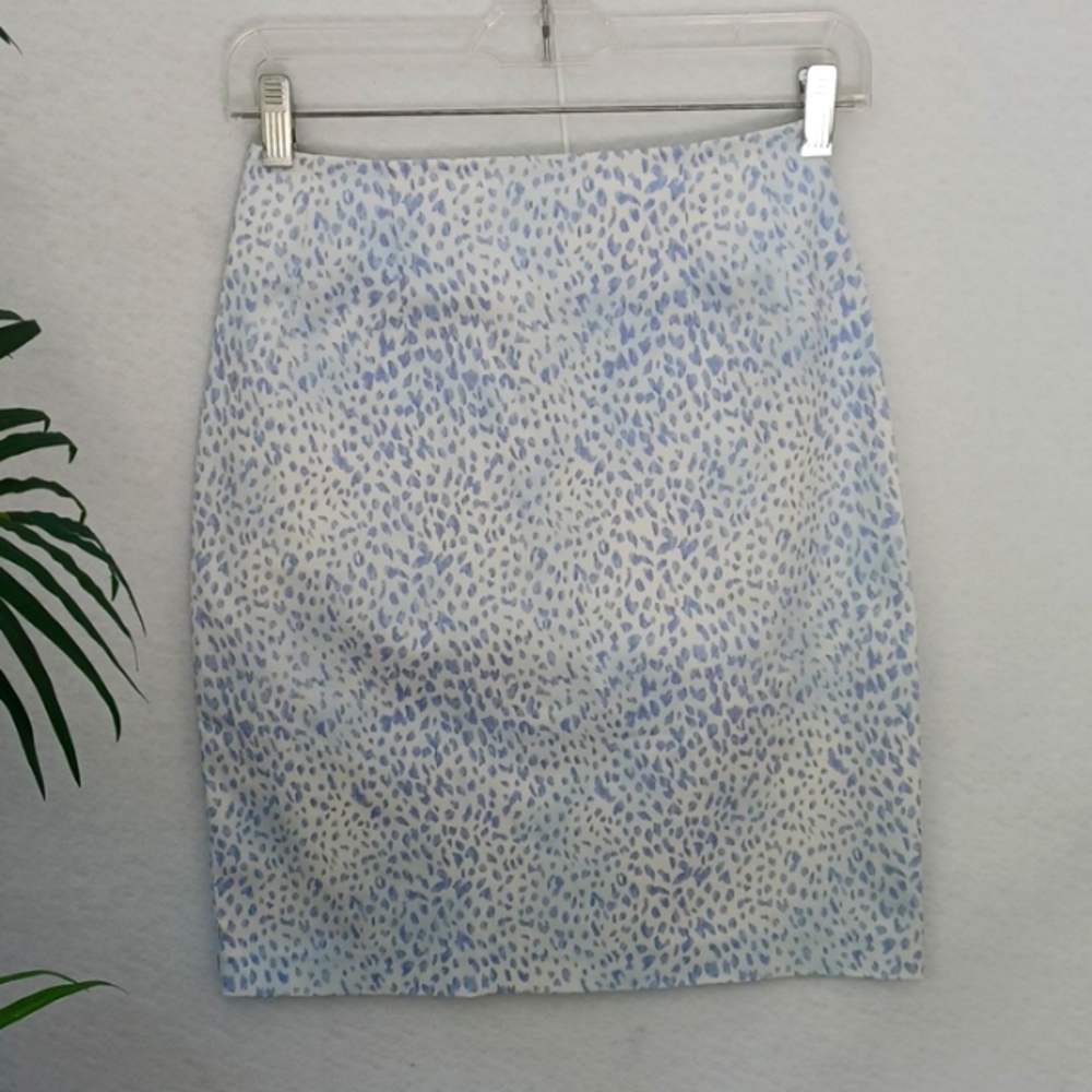 Leggiandro Skirt in a Periwinkle and White Animal Print.  Size 2